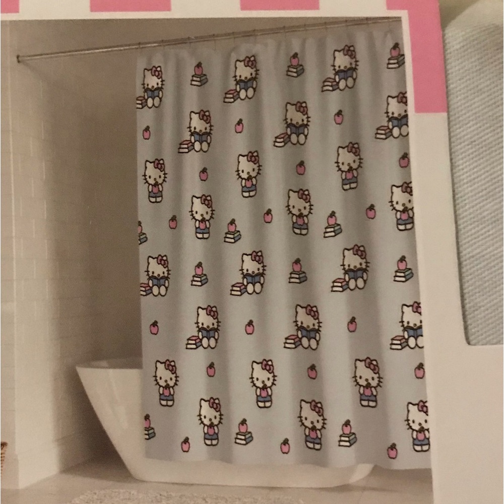 Hello Kitty school shower curtain, NEW!